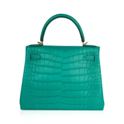 Hermès Kelly 28 Vert Jade Matte Alligator Mississippiensis Gold Hardware High-quality Lushentic Grade