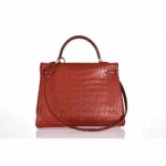 Hermès Kelly 35 Rouge H Matte Alligator Mississippiensis Gold Hardware Lushentic Grade Bags