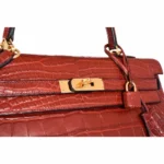 Hermès Kelly 35 Rouge H Matte Alligator Mississippiensis Gold Hardware Lushentic Grade Bags