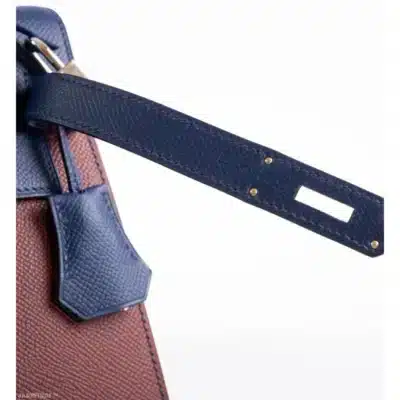 Hermès Kelly 35 Sellier Blue Saphir & Rouge H Epsom detail1