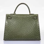 Hermès Kelly 35 Sellier Vert Olive Ostrich Gold Hardware High-quality replica