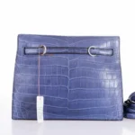 Hermès Kelly Danse Blue Brighton Niloticus Crocodile Palladium Hardware Replica inspired