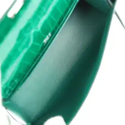 Hermès Kelly Pochette Emerald and Vert Rousseau Shiny Alligator Mississippiensis Palladium Hardware High-quality replica