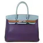 Hermès Limited Edition Birkin 30 Arlequin Etain/Etoupe/Gold Blue Lin/Ultraviolet/Bleu De Malte Clemence Palladium Hardware