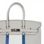 Hermès Limited Edition Birkin 35 Club Gris Perle and Blanc Clemence Palladium Hardware