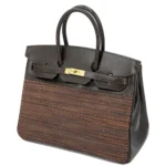 Hermès Limited Edition Birkin 35 Ebene/Orange Vibrato/Goatskin & Box Calfskin Brushed Gold Hardware Lushentic Grade bags