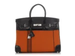 Hermès Limited Edition Birkin 35 Orange/Black Box Calfskin & Toile Potamus Palladium Hardware Replica inspired