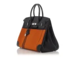 Hermès Limited Edition Birkin 35 Orange/Black Box Calfskin & Toile Potamus Palladium Hardware Replica inspired