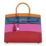 Hermès Limited Edition Birkin 35 Sellier Sunset Rainbow Epsom Palladium Hardware