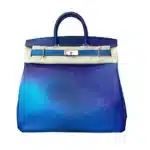 Hermès Limited Edition Birkin 40 Blue Togo HAC [Haut a Courroies] Cosmo Travel Bag Brushed Palladium Hardware