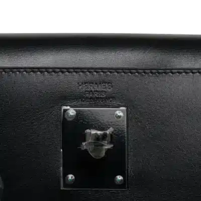 Hermès Limited Edition Kelly 32 So Black Box Calfskin logo1