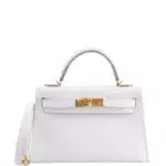 Hermès Mini Kelly 20 Gris Pale Epsom Gold Hardware Luxury bag