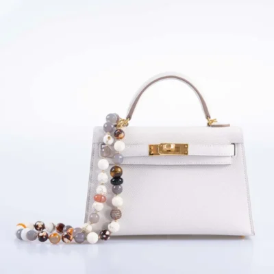 Hermès Mini Kelly 20 Gris Pale Epsom Gold Hardware Luxury bag