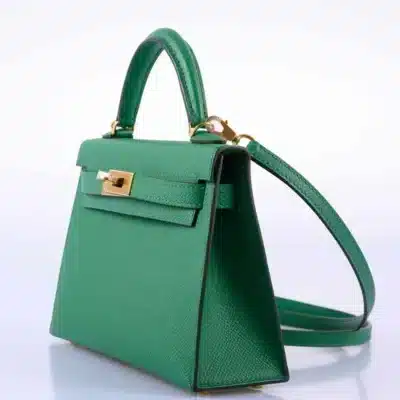 Hermès Mini Kelly 20 II Sellier Cactus Epsom Palladium Hardware Replica designer handbags