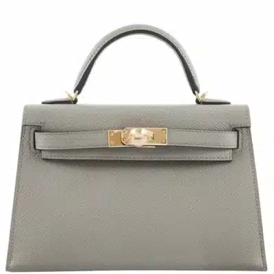 Hermès Mini Kelly 20 II Sellier Gris Asphalte Epsom Gold Hardware handbag dupes