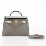 Hermès Mini Kelly 20 II Sellier Gris Asphalte Epsom Gold Hardware handbag dupes