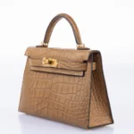 Hermès Mini Kelly 20 II Sellier Kraft Matte Alligator Mississippiensis Gold Hardware Luxury bag