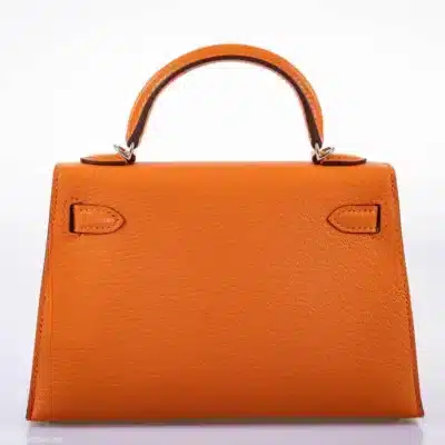 Hermès Mini Kelly 20 II Sellier Orange Verso Gold Chevre Palladium Hardware Luxury replica handbags