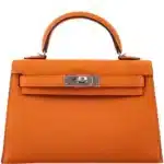 Hermès Mini Kelly 20 II Sellier Orange Verso Gold Chevre Palladium Hardware Luxury replica handbags