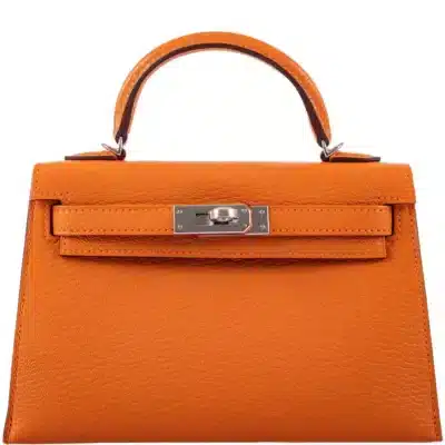 Hermès Mini Kelly 20 II Sellier Orange Verso Gold Chevre Palladium Hardware Luxury replica handbags