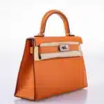 Hermès Mini Kelly 20 II Sellier Orange Verso Gold Chevre Palladium Hardware Luxury replica handbags