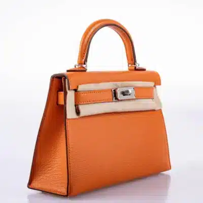 Hermès Mini Kelly 20 II Sellier Orange Verso Gold Chevre Palladium Hardware Luxury replica handbags