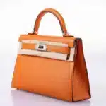 Hermès Mini Kelly 20 II Sellier Orange Verso Gold Chevre Palladium Hardware Luxury replica handbags