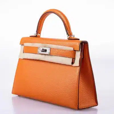 Hermès Mini Kelly 20 II Sellier Orange Verso Gold Chevre Palladium Hardware Luxury replica handbags