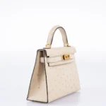 Hermès Mini Kelly 20 II Sellier Parchemin Ostrich Gold Hardware replica handbags online