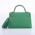 Hermès Mini Kelly 20 II Sellier Verso Cactus & Bleu Atoll Epsom Palladium Hardware replica bags