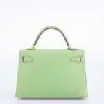 Hermès Mini Kelly 20 II Vert Criquet Chèvre Mysore Gold Hardware Affordable