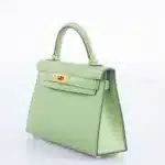 Hermès Mini Kelly 20 II Vert Criquet Chèvre Mysore Gold Hardware Affordable