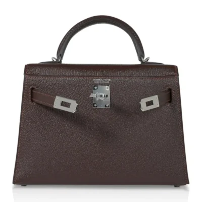 Hermès HSS Mini Kelly 20 Sellier Bi-Color Havane and Etrusque Chevre Palladium Hardware Lushentic Grade Bags