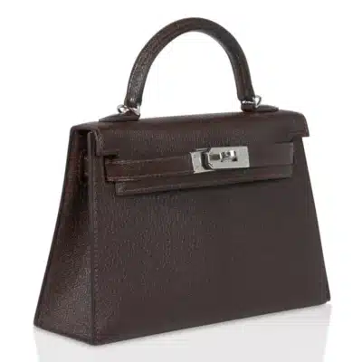 Hermès HSS Mini Kelly 20 Sellier Bi-Color Havane and Etrusque Chevre Palladium Hardware Lushentic Grade Bags