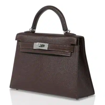 Hermès HSS Mini Kelly 20 Sellier Bi-Color Havane and Etrusque Chevre Palladium Hardware Lushentic Grade Bags