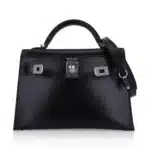 Hermès Mini Kelly 20 Sellier Black Box Calfskin Palladium Hardware handbag dupes