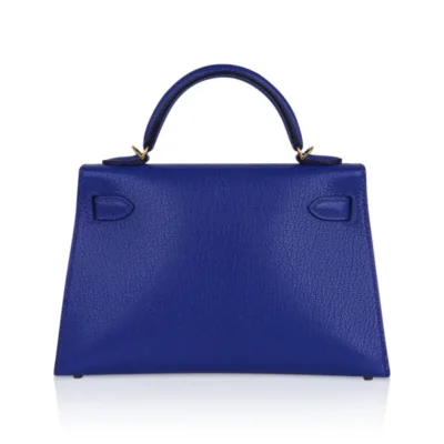 Hermès Mini Kelly 20 Sellier Blue de Royal Chevre Gold Hardware Best Lushentic Bags