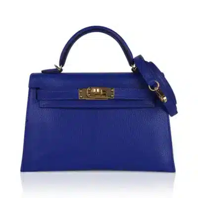 Hermès Mini Kelly 20 Sellier Blue de Royal Chevre Gold Hardware Best Lushentic Bags