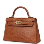 Hermès Mini Kelly 20 Sellier Gold Matte Alligator Mississippiensis Gold Hardware Replica designer handbags