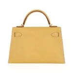 Hermès Mini Kelly 20 Sellier Jaune Foin Chevre Gold Hardware Replica inspired