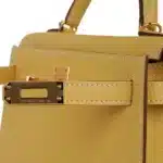 Hermès Mini Kelly 20 Sellier Jaune Foin Chevre Gold Hardware Replica inspired