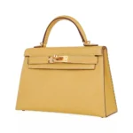 Hermès Mini Kelly 20 Sellier Jaune Foin Chevre Gold Hardware Replica inspired