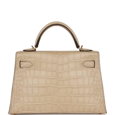 Hermès Mini Kelly 20 Trench Matte Alligator Mississippiensis Gold Hardware Fake luxury bags for sale