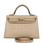 Hermès Mini Kelly 20 Trench Matte Alligator Mississippiensis Gold Hardware Fake luxury bags for sale