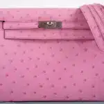 Hermès Mini Kelly II Danse 5P Bubblegum Pink Ostrich Palladium Hardware Replica inspired