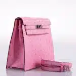 Hermès Mini Kelly II Danse 5P Bubblegum Pink Ostrich Palladium Hardware Replica inspired