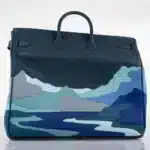 Hermès Rare Collectible 2019 Birkin 50 Blue De Prusse Togo, Swift & Clemence Endless Road Haute À Courroies Palladium Hardware luxury bags