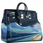 Hermès Rare Collectible 2019 Birkin 50 Blue De Prusse Togo, Swift & Clemence Endless Road Haute À Courroies Palladium Hardware luxury bags