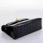 Hermès Rare Collectible 2019 Kelly Pochette Black Shiny Alligator Mississippiensis JPG Gold Hardware Lushentic replica handbags