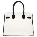 Hermès HSS Birkin 30 Clemence White and Black Panda Silver Hardware